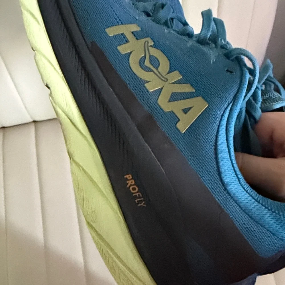 Hoka One One Mach 4 Running Shoes Blue Lime Athletic Sneakers Men’s 9.5D